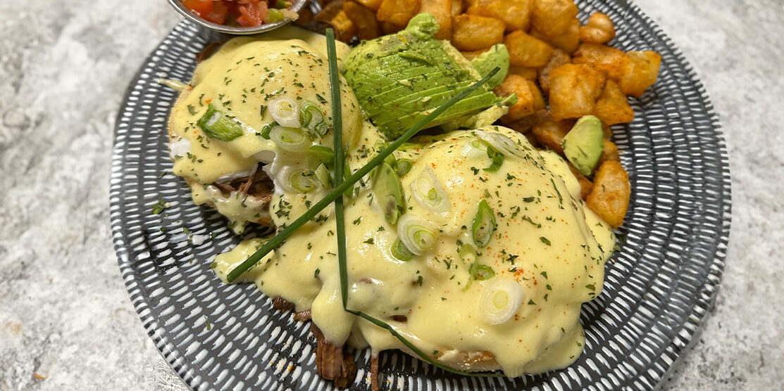 Beef Barbacoa Eggs Benedict, made famous by ERA Pancakes & Cafe, the best eggs benedict in Rib Mountain and Arbor Vitae Wisconsin